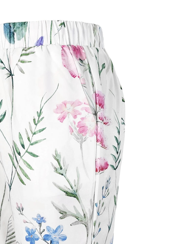 Poppy | Floral Drawstring Gamba Larga Shorts