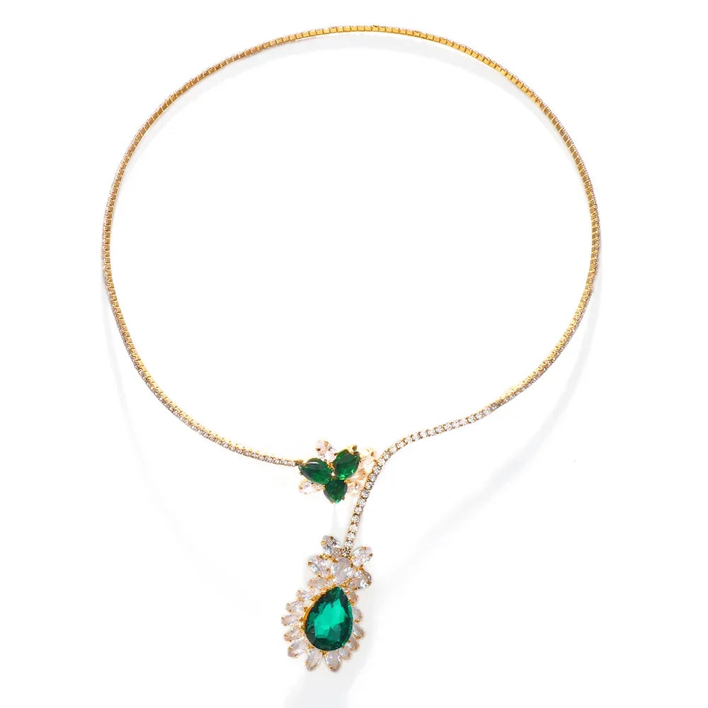 Necklace Vintage Flowerstura Emerald