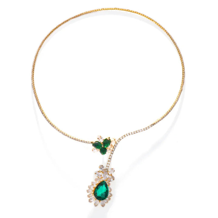 Necklace Vintage Flowerstura Emerald