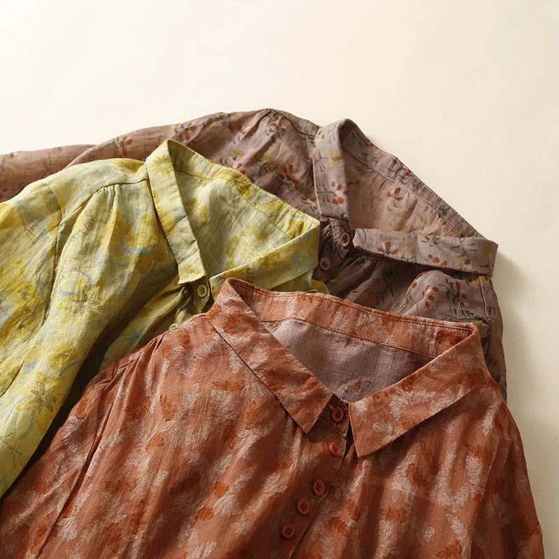 Marigold | Cotton Linen Blouse - Helen & Olivia Manhattan