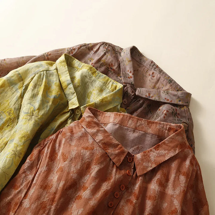 Marigold | Cotton Linen Blouse - Helen & Olivia Manhattan