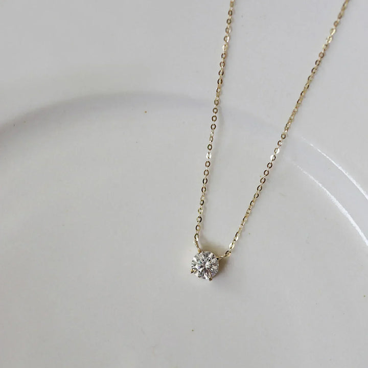 Necklace Gold Plated with Zircons