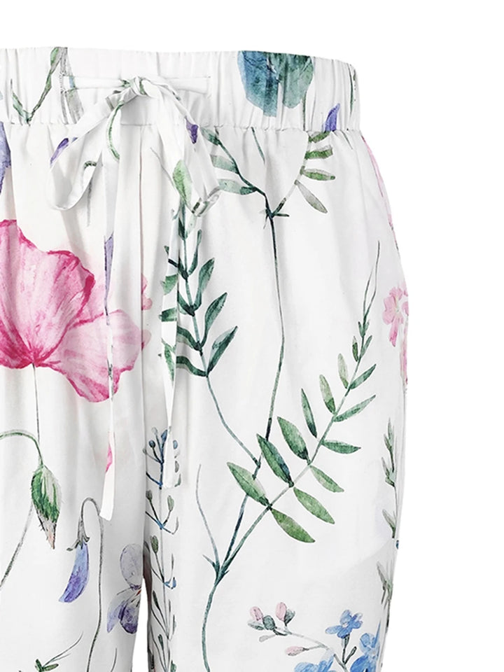 Poppy | Floral Drawstring Gamba Larga Shorts