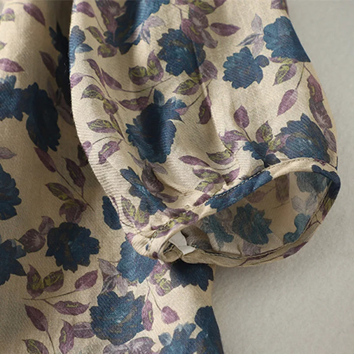 Elise | Floral Cotton Linen Top - Helen & Olivia Manhattan