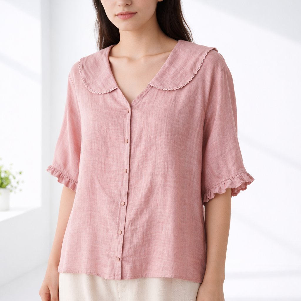 Olivia | Cotton-Linen Blouse - Helen & Olivia Manhattan