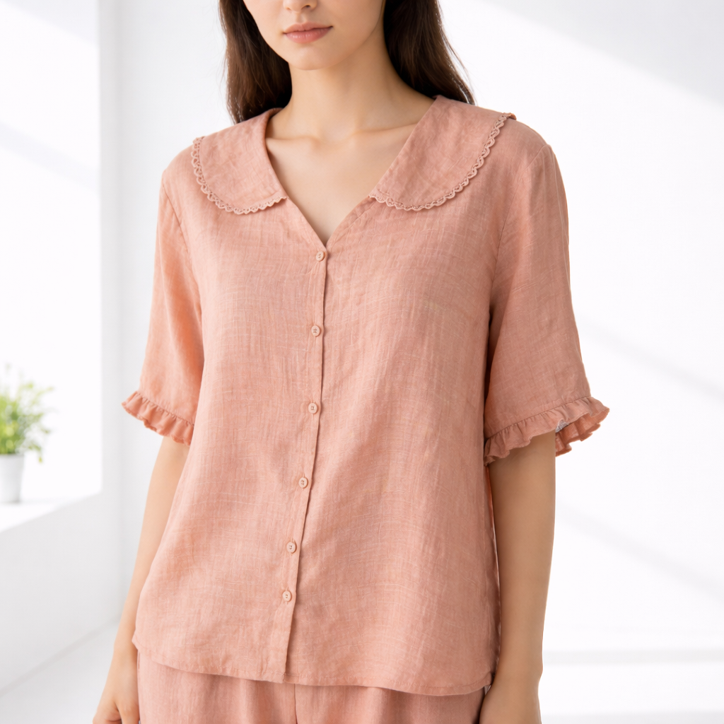 Olivia | Cotton-Linen Blouse - Helen & Olivia Manhattan