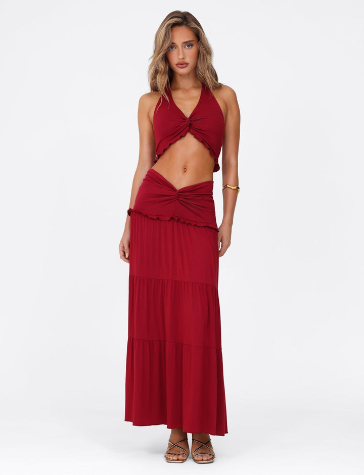 Serenity Chic | Completo Due Pezzi with Skirt Arricciata & Balze