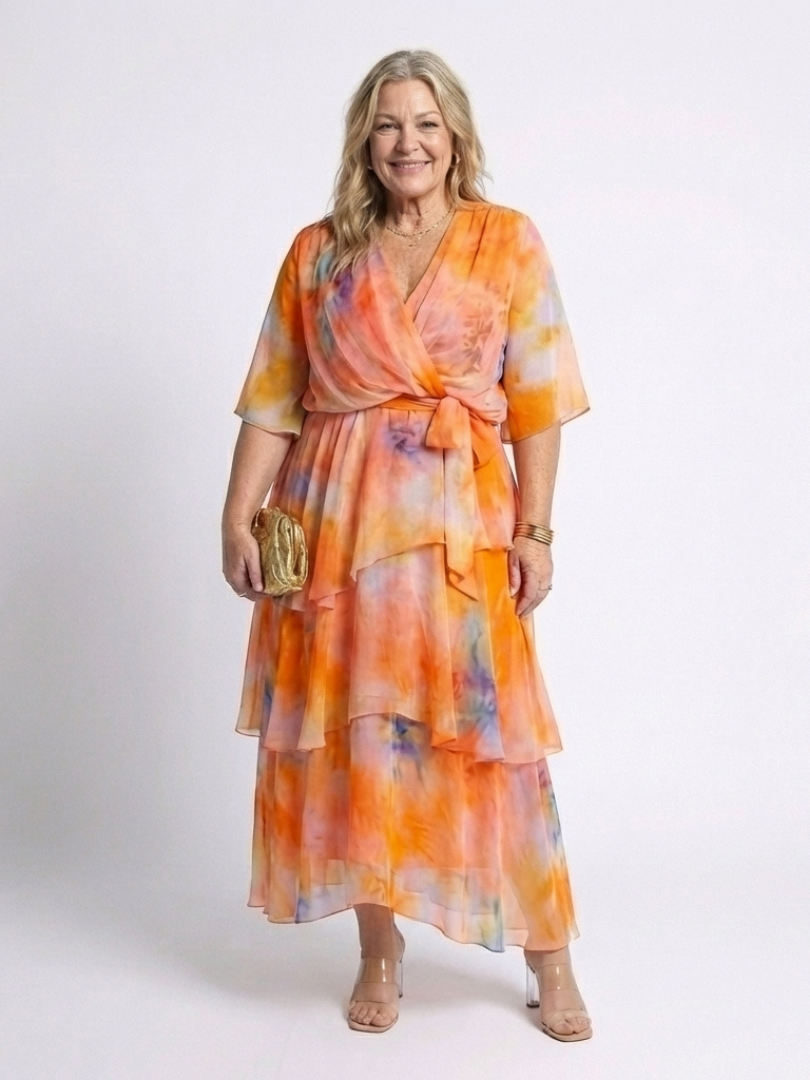 Emmeline | Timeless V Neck Tie Waist Maxi Dress