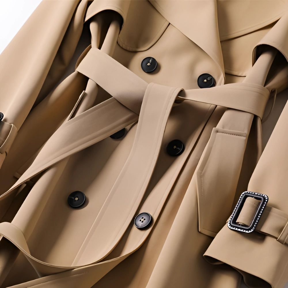 Clara | Stylish Double-Breasted Trench Coat with Belt - 