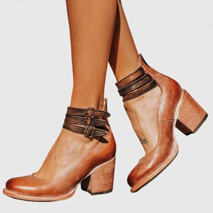 Petra | Comfort Heels - Brown
