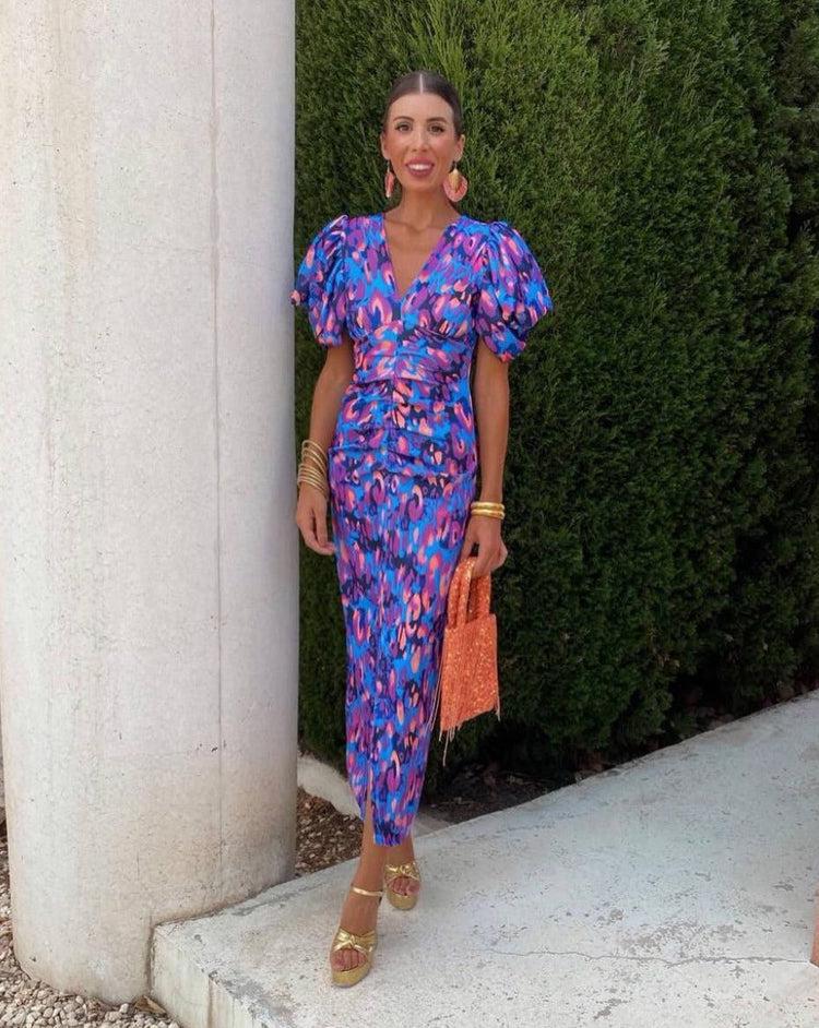 Dress with Puff Sleeves