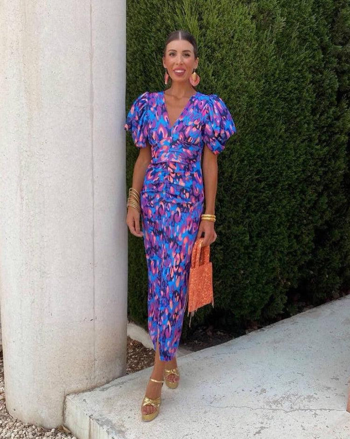 Dress with Puff Sleeves
