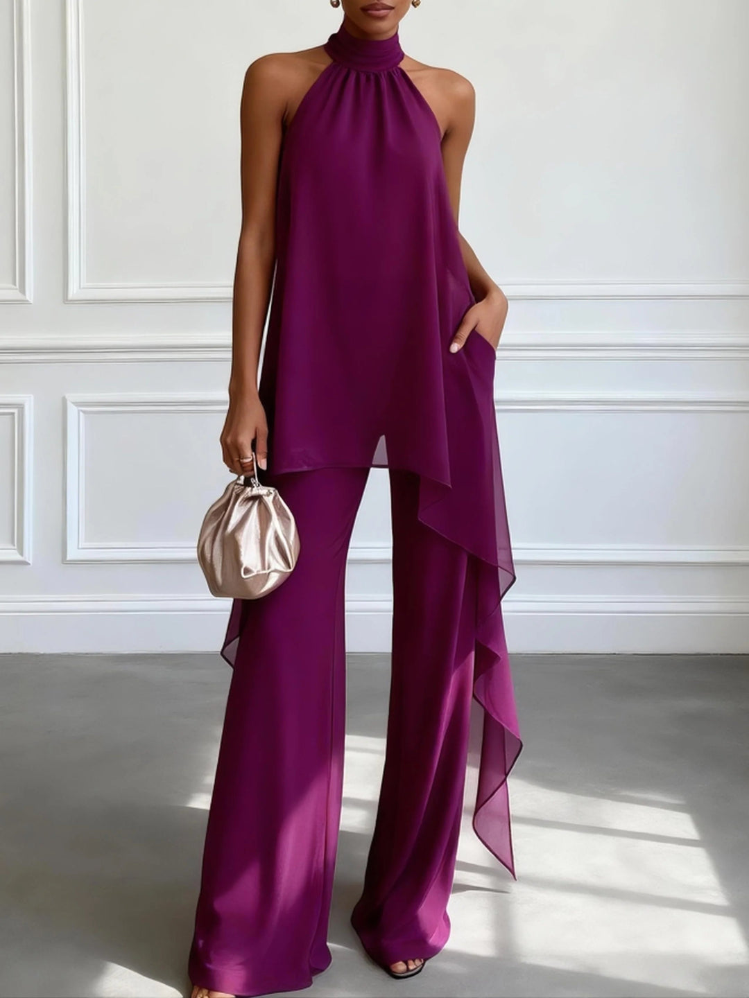 Amethyra | Purple Top & Pants Completo