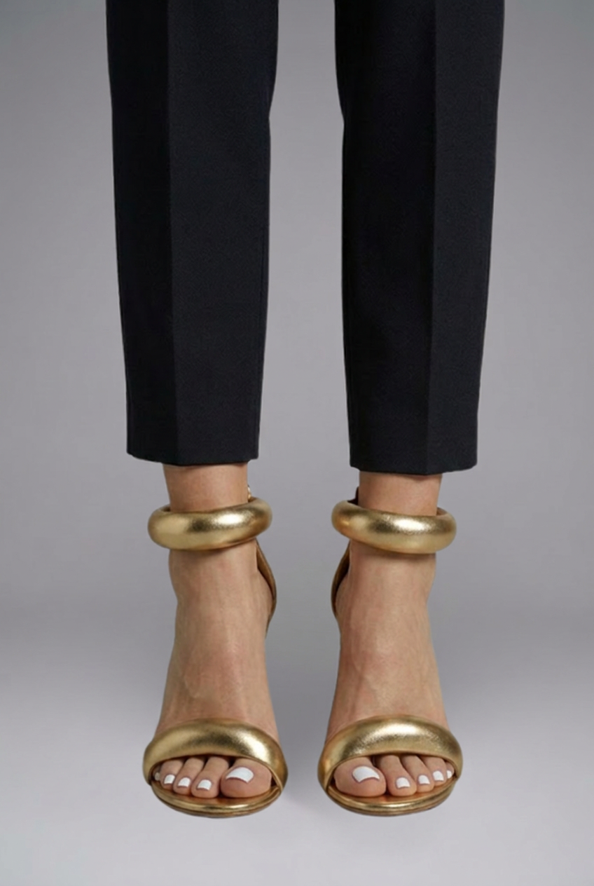 Lena | High-Heel Metallic Sandals