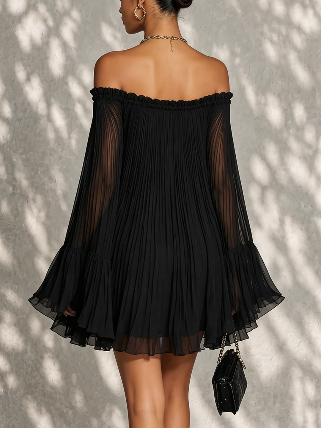 Zelie | Mini Black Ruffle Dress - Helen & Olivia Manhattan