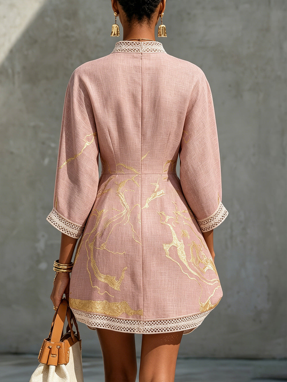 Aurore | Mini Pink Printed Dress - Helen & Olivia Manhattan