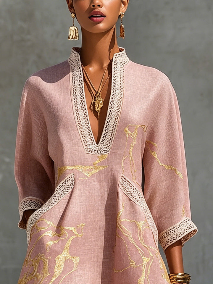 Aurore | Mini Pink Printed Dress - Helen & Olivia Manhattan