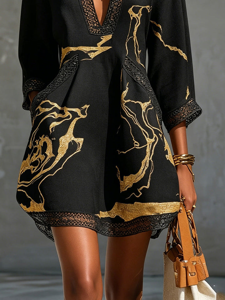 Ember | Mini Black Printed Dress - Helen & Olivia Manhattan