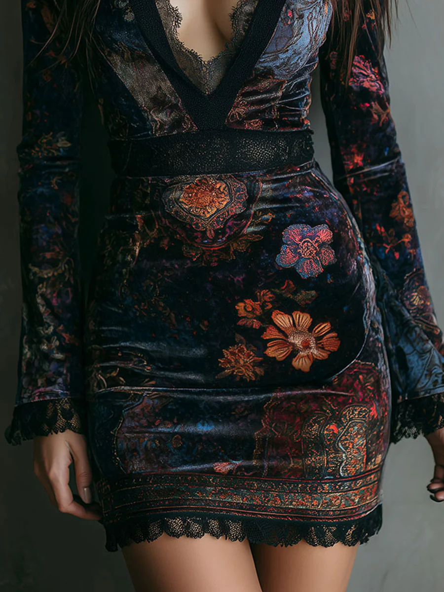 Iris | Mini Floral Printed Dress - Helen & Olivia Manhattan