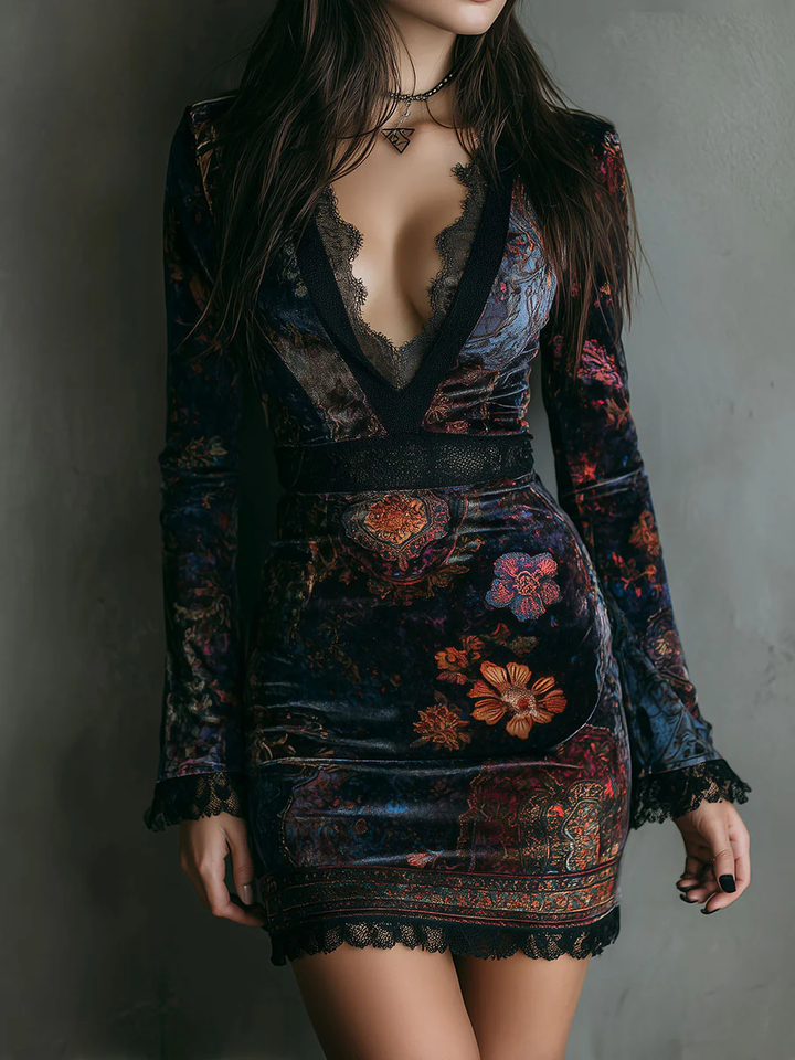 Iris | Mini Floral Printed Dress - Helen & Olivia Manhattan