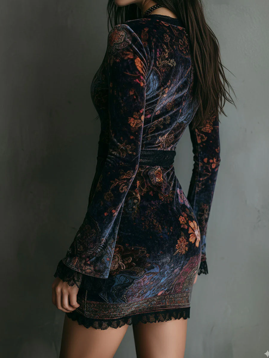 Iris | Mini Floral Printed Dress - Helen & Olivia Manhattan
