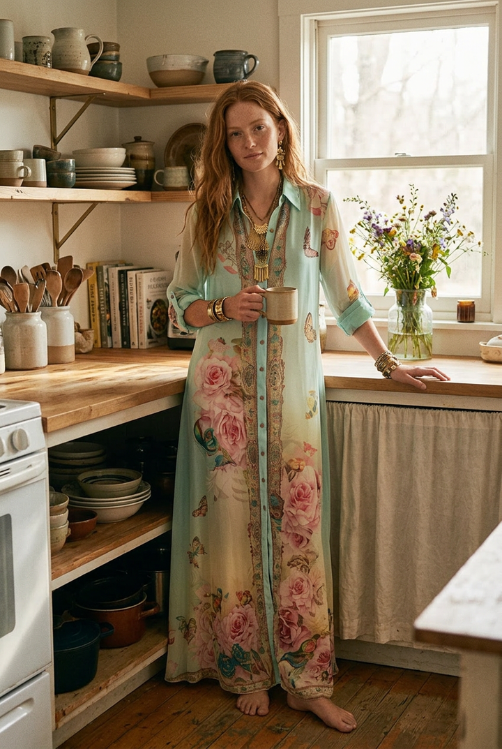 Lark | Maxi Dress in Chiffon Green Mint