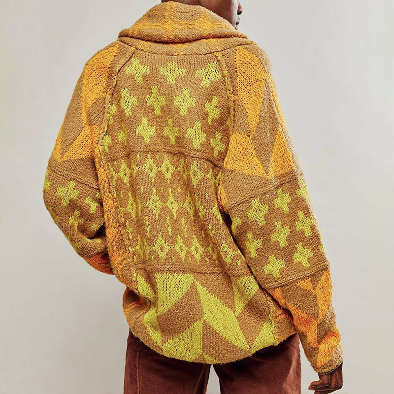 PORTIA | Vintage Oversized Cardigan - Blue