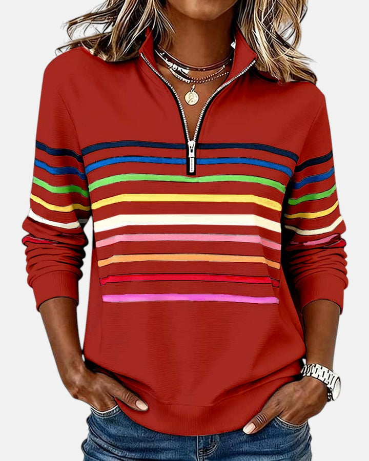 Irene | Comfort Striped Sweater - Cachi
