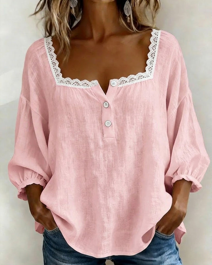 Cheryl | Blouse in Lace with Sleeves a Sbuffo