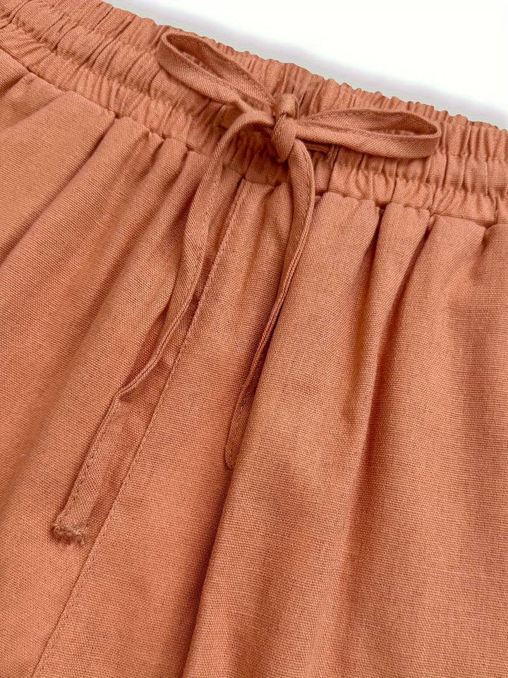 Therese | Easy Cropped Gamba Larga Drawstring Pants
