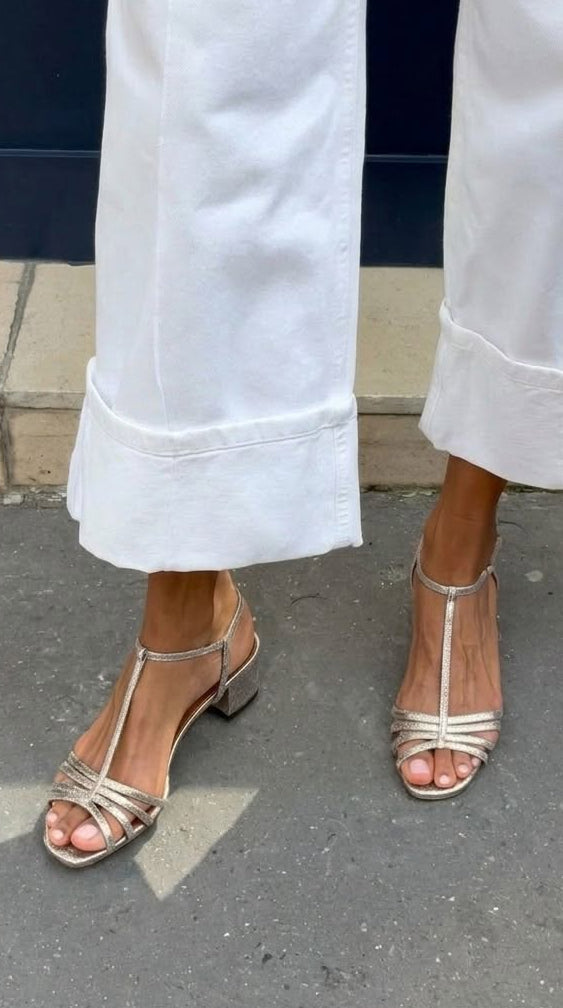 Bridie | Simple Gold Summer Sandals