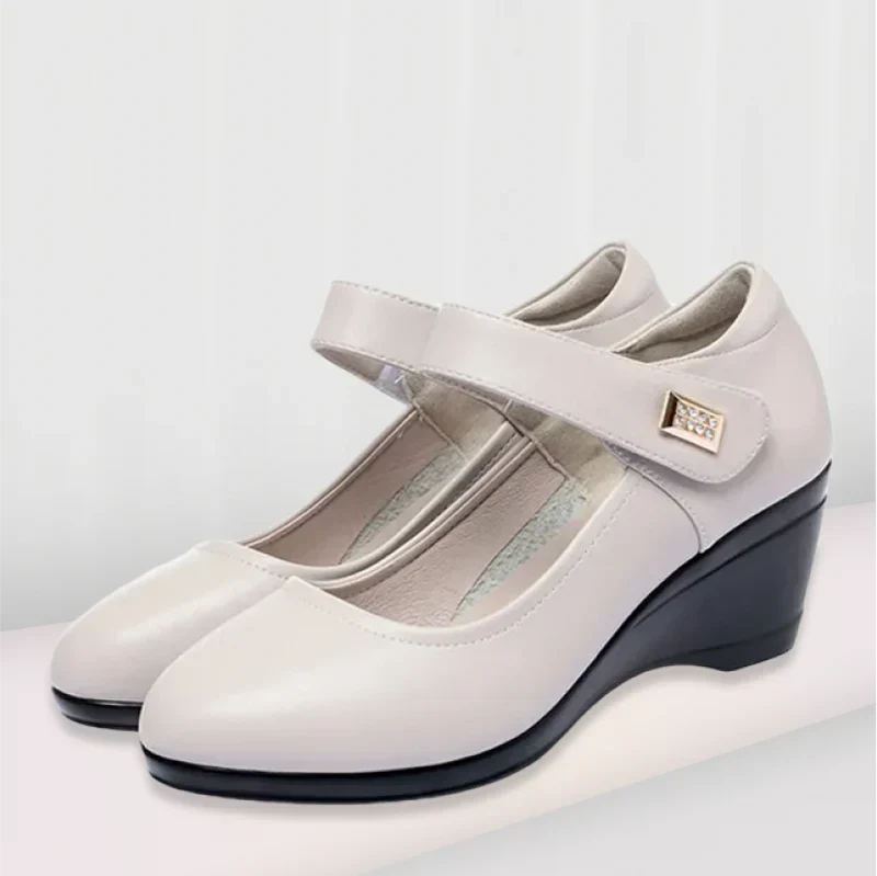 Camila Comfort Leather Support Shoes - Grey