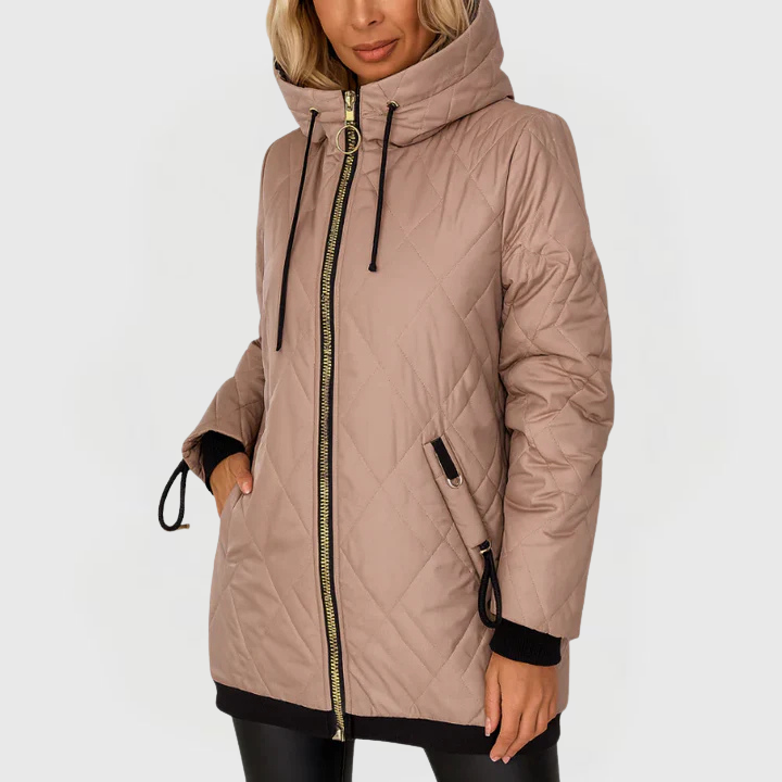 Lauren | Quilted Hooded Coat - Pink
