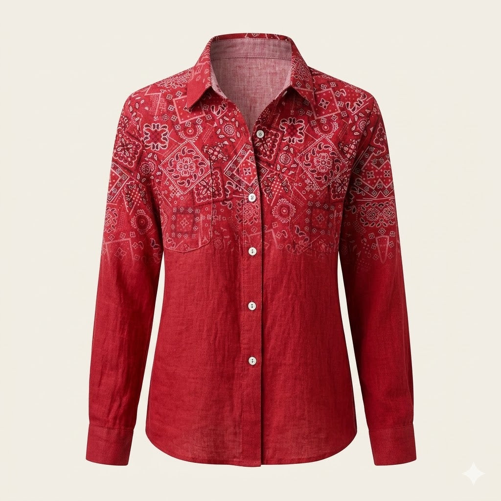 Lacey | Boho Printed Button Shirt