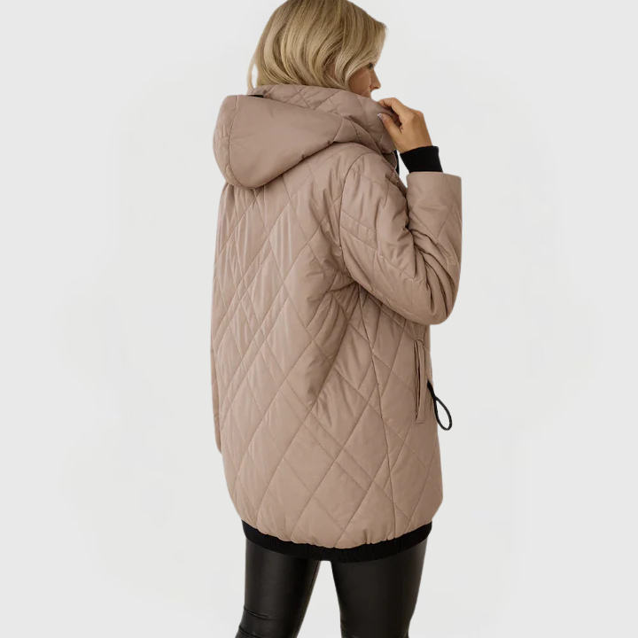 Lauren | Quilted Hooded Coat - Black