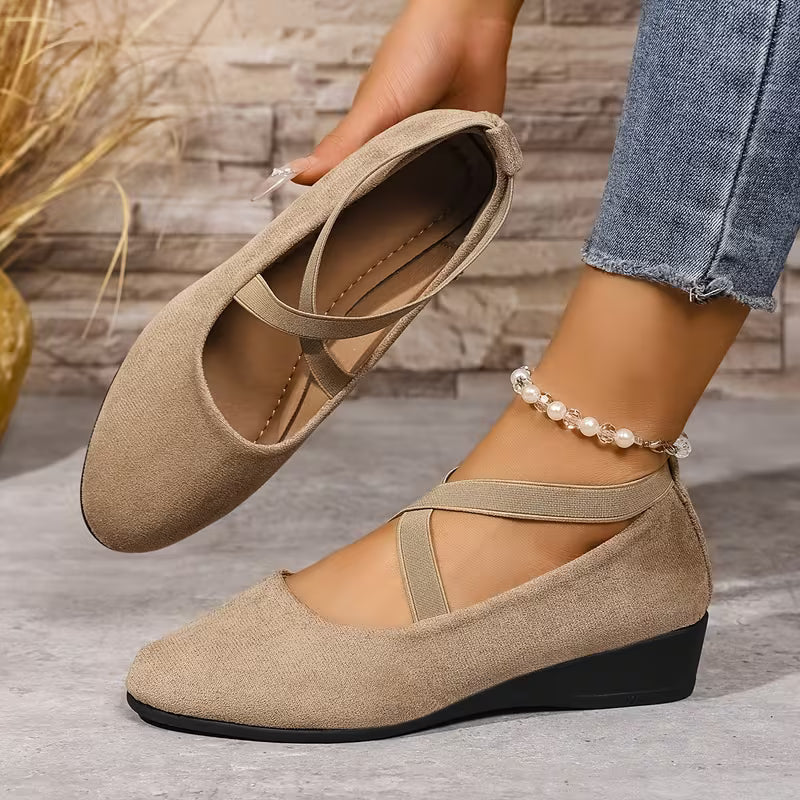 Delphine | Comfort Wedge Ballet Flats - Grey