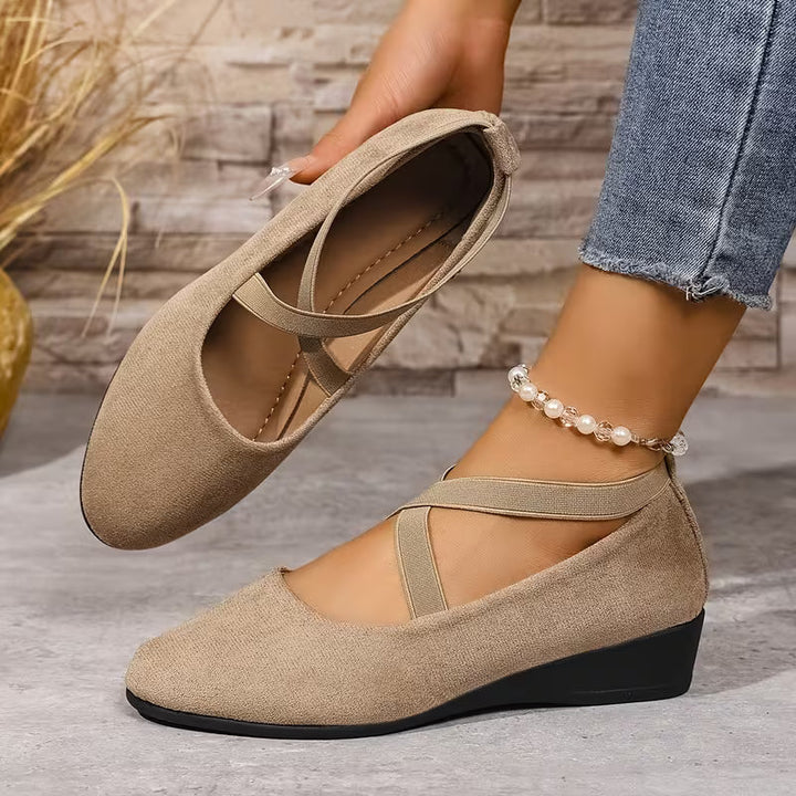 Delphine | Comfort Wedge Ballet Flats - Grey