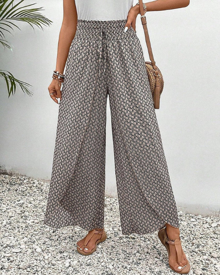 Eadie | Printed Relaxed Gamba Larga Palazzo Pants