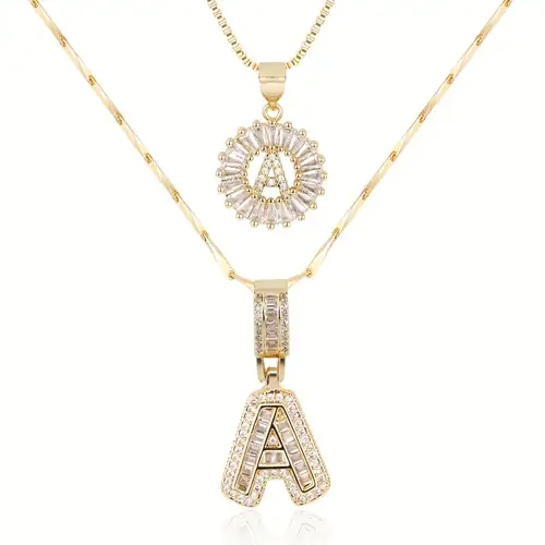 Compleo of Necklaces with Initiale in Moissanite