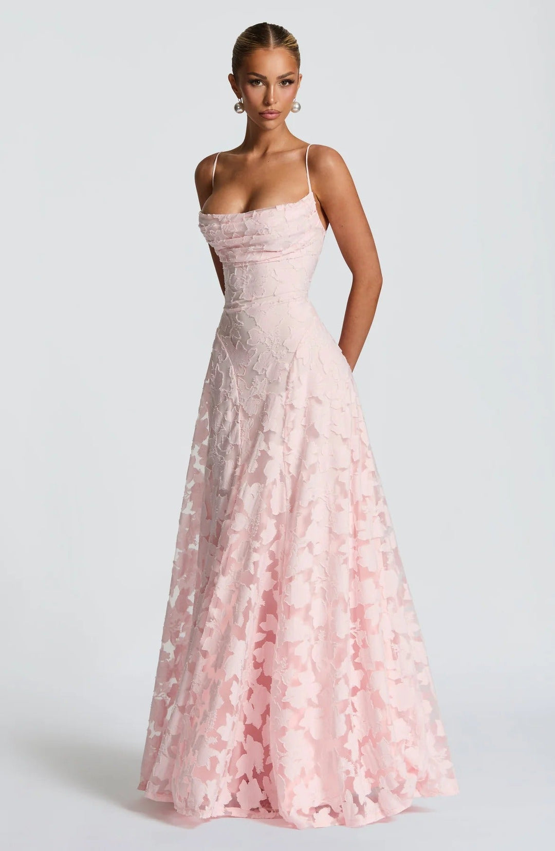 Briar | Dress Maxi in Lace Floral a Linea ad Un