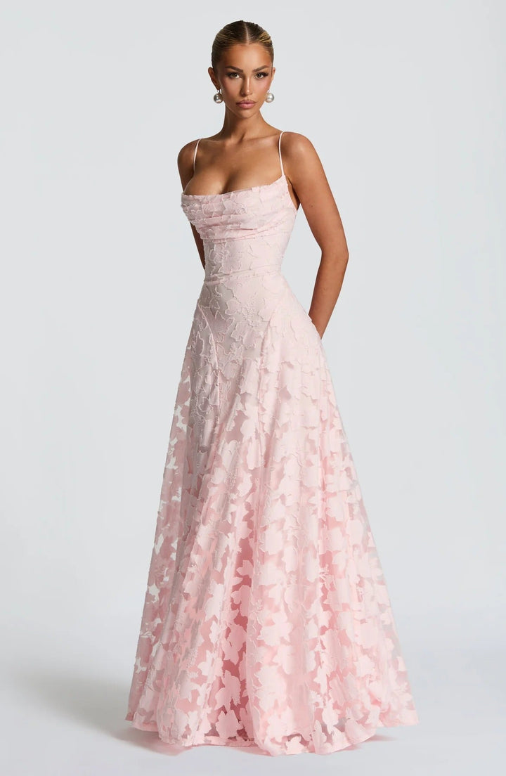 Briar | Dress Maxi in Lace Floral a Linea ad Un