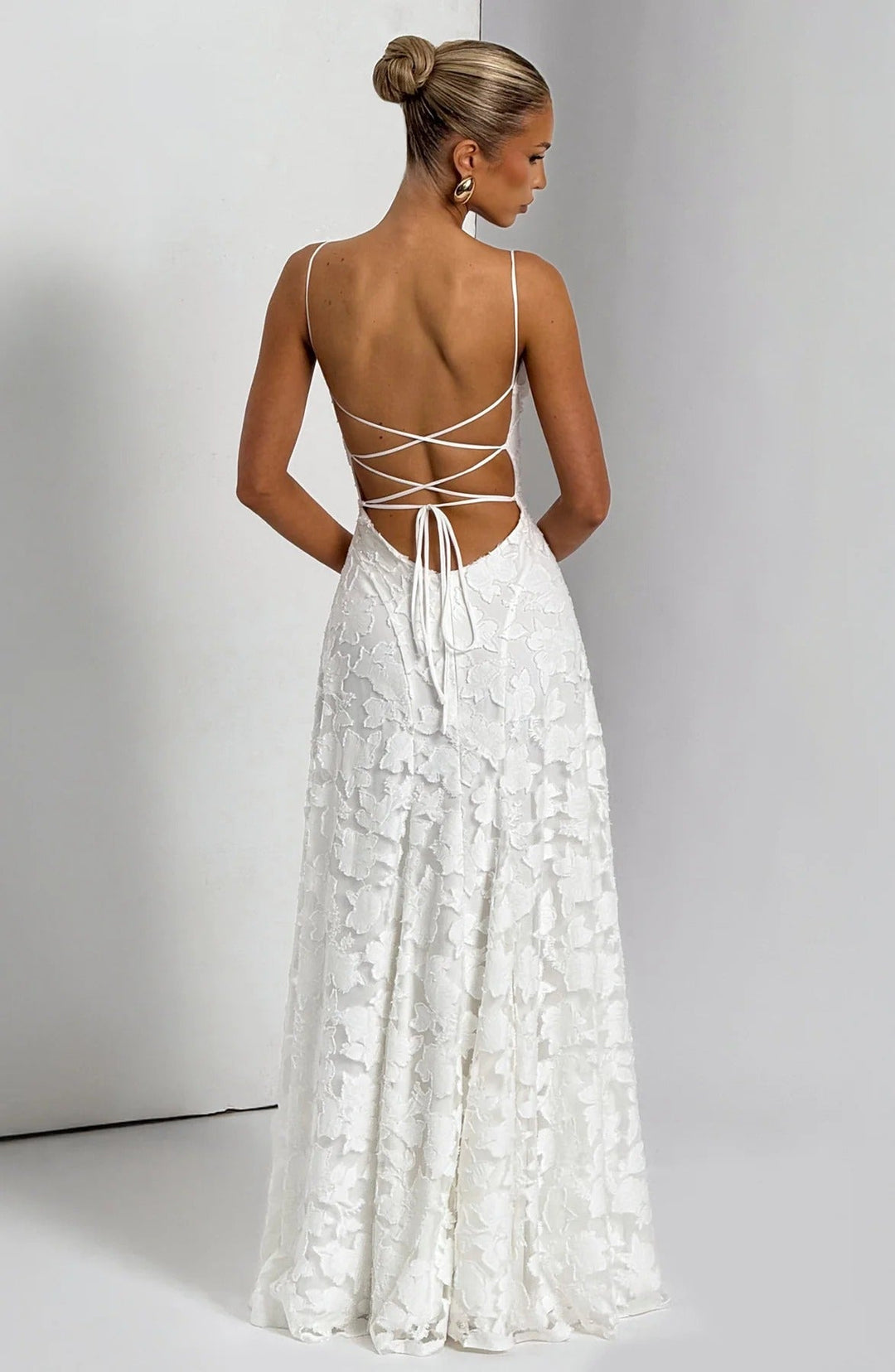 Briar | Dress Maxi in Lace Floral a Linea ad Un
