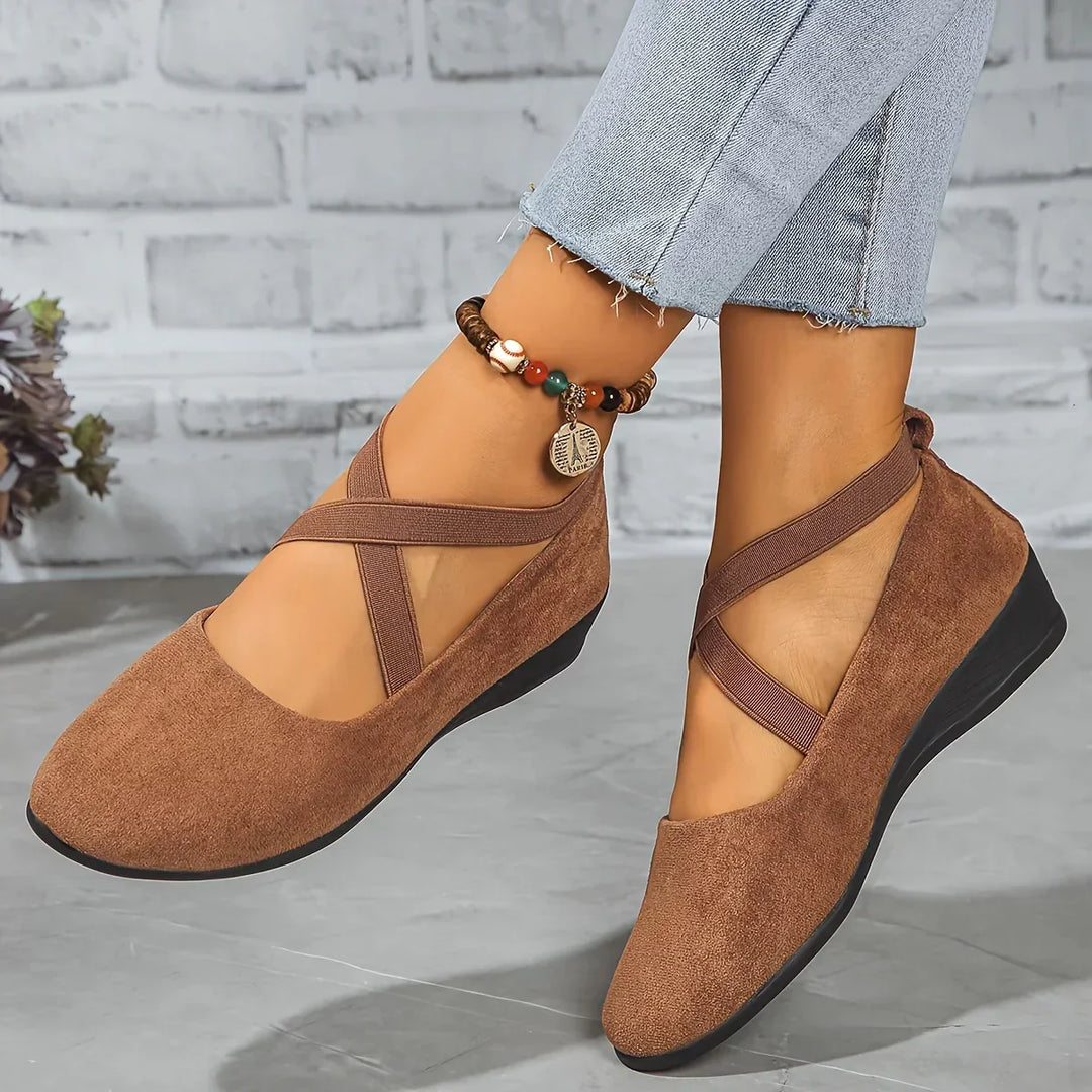 Delphine | Comfort Wedge Ballet Flats - 