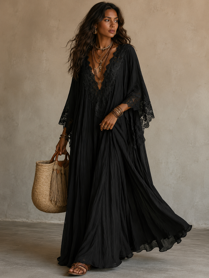 Liora | Bohemian Lace Dress - Blue