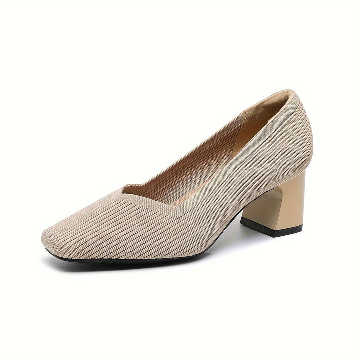 Marie | Comfortable Platform Heels with Classic Elegance - Light Apricot