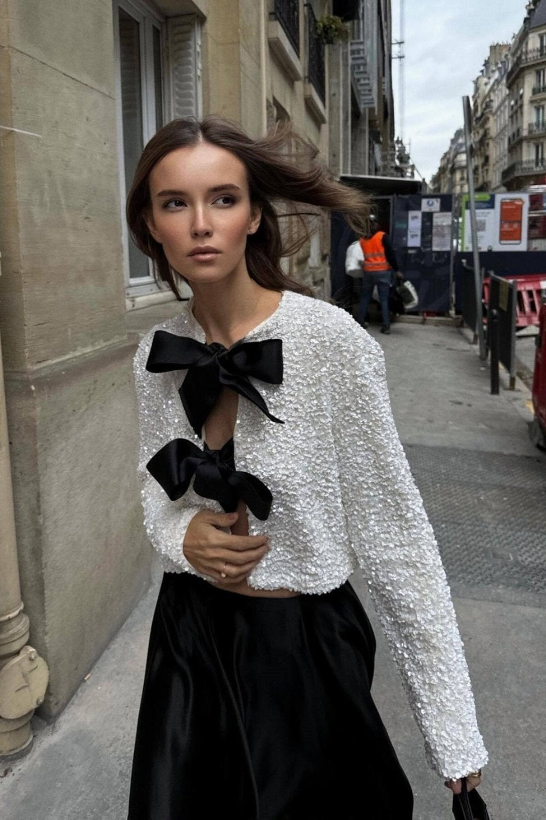 Denby | Chic Bow Detail Tweed Blouse
