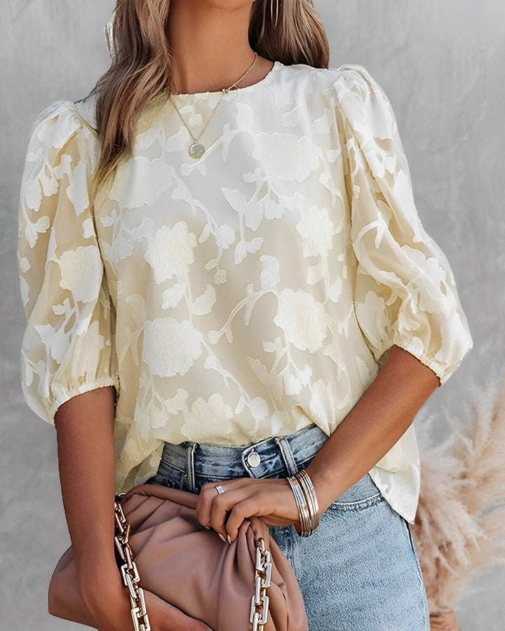 Mali | Textured Sleeve Balloon Blouse
