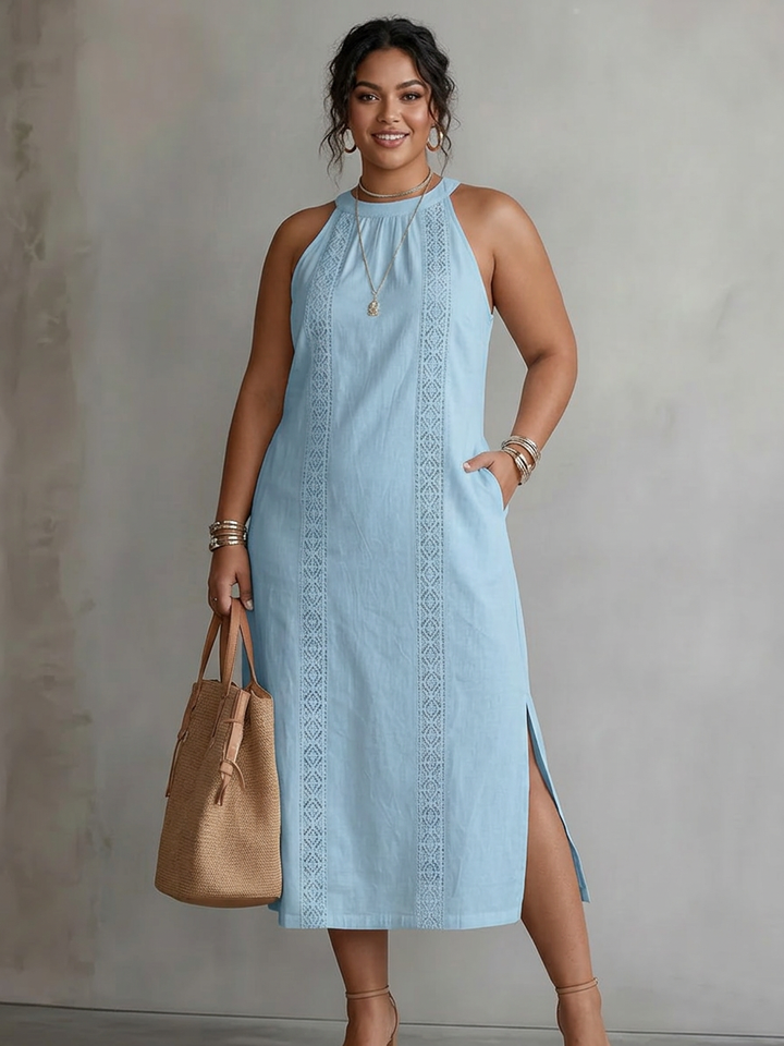 Celine | Dress Midi Sleeveless with Dettaglio in Lace