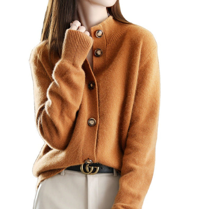 ELARA | Luxe Buttoned Sweater - Navy