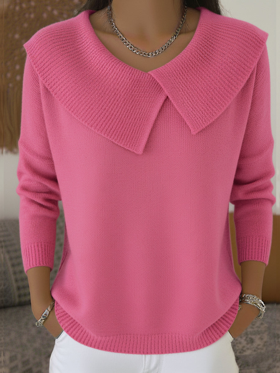 Sunnora | Wide Collar Sweater - Green